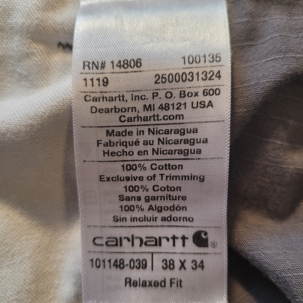 Carhartt Force ripstop mens gray cargo pants- 38 X 34.        L49 - Picture 13 of 13